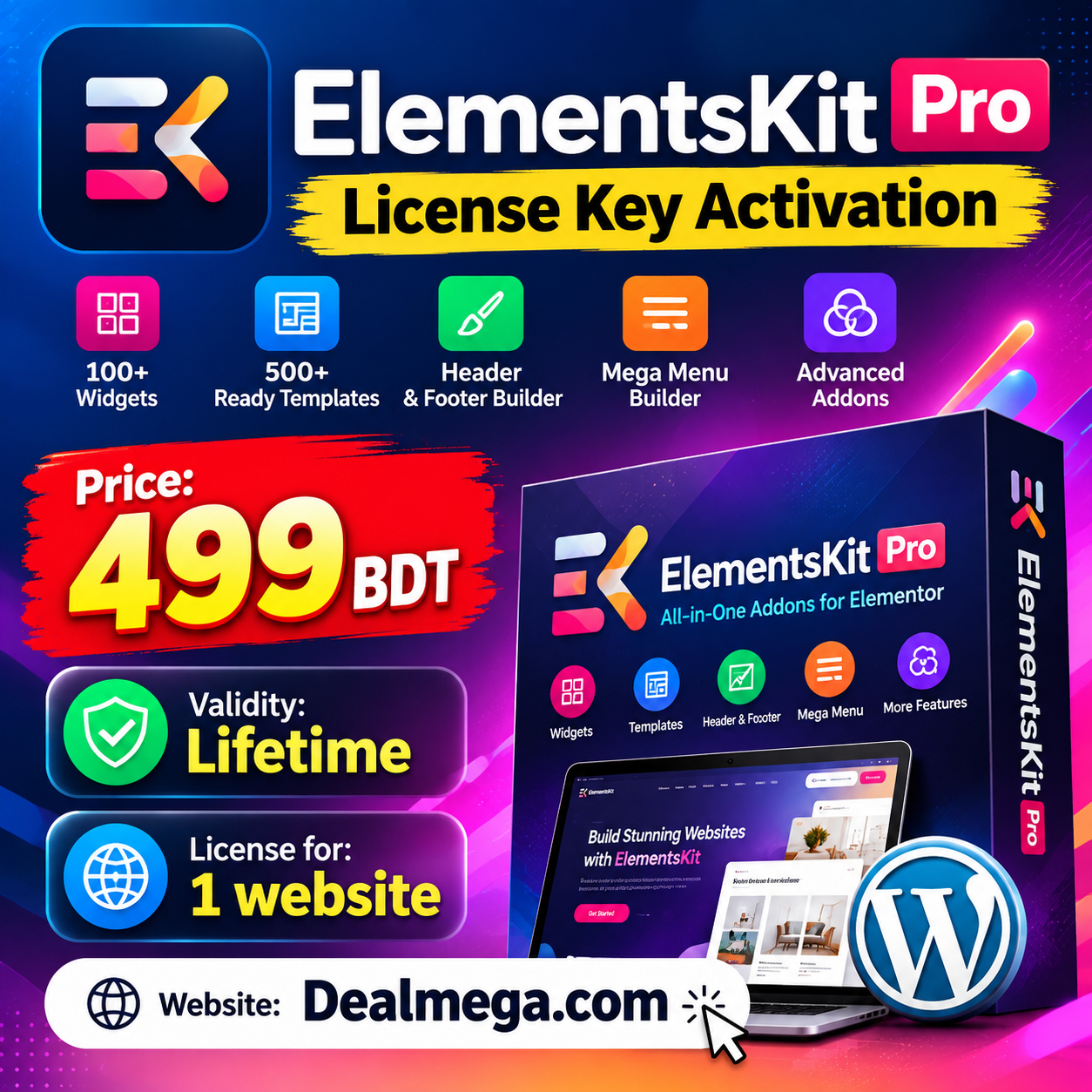 ElementsKit Pro License Activation